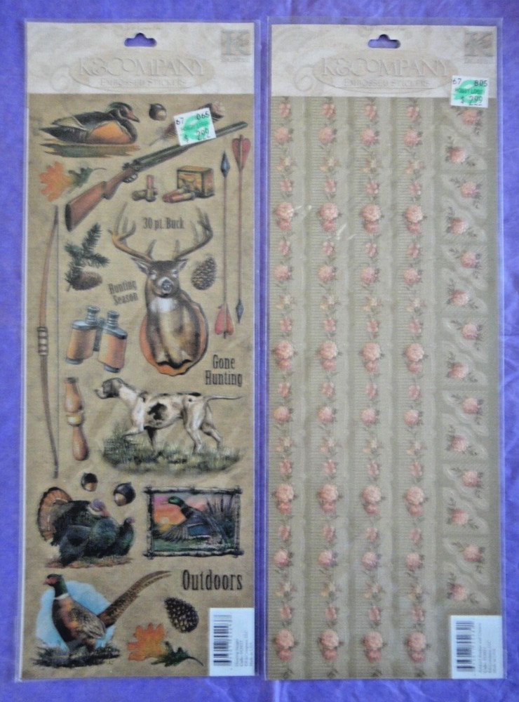 K&Company Embossed Stickers – 3 Acid & Lignin Free Sheets