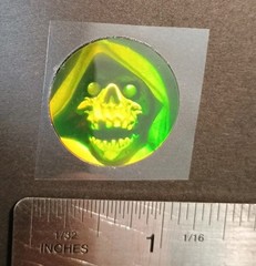 Vintage Stickers 3D Holographic Grim Reaper Sticker Polaroid VERY RARE HTF