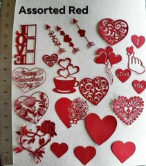 LOVE HEART VALENTINE PAPER DIE CUT FOR SCRAPBOOKING CARDMAKING EMBELISHMENT