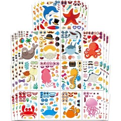 Ocean Animals Sticker Sheets 42 Pcs – 14 Sea Creature Designs