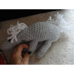 Hand Crochet Barn Farm 5 Animals Tote Toys Cow Rooster Duck Pig Horse Farmer