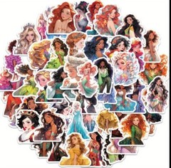 10pcs Gorgeous Cartoon Princess Stickers- Children’s Crafts, Sticker Book, Art