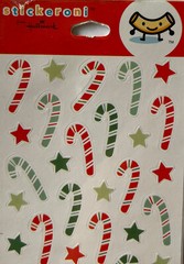 RED/GREEN CANDY CANES Stickeroni Stickers(40pc)Hallmark•Christmas •Stars•Holiday