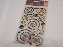 Scrapbooking Stickers Sticko Swirls Twirls Colorful Round Different Sizes Colors