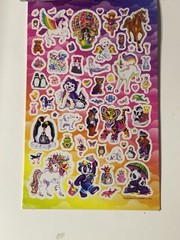 2013 Lisa Frank Sticker Book 4 Sheets 5.75in x 9.5in Over 300 Fantastic Stickers