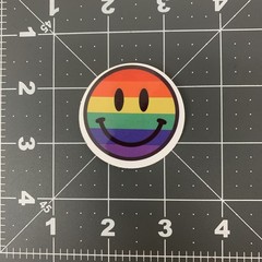 NEW Smile Face Sticker lot of6 Decals 2” Rainbow Pride Bottle Laptop Skateboard