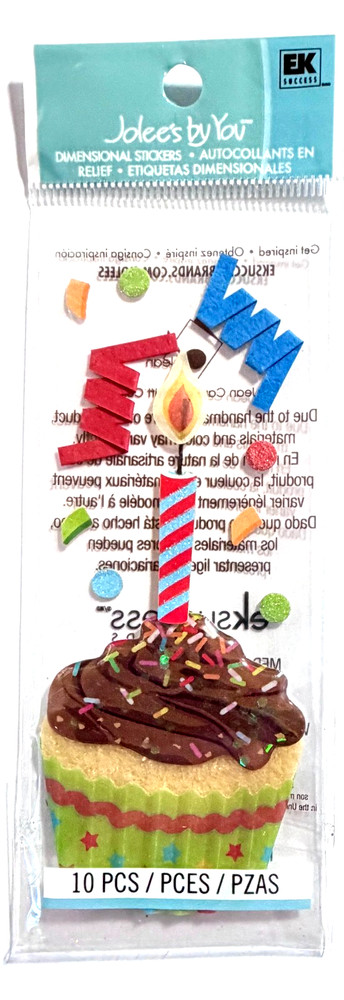 Birthday Cupcake Jolee’s Stickers Scrapbooking Gems Card Journal