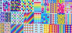 1079 Mxd Sticker Collection, Rainbow Stars Angel Kitty Dancing Bunny Panda Cub