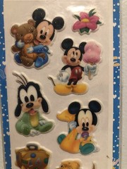 Disney Baby Mickey, Donald And Goofy Glitter Puffy Sticker Sheet Vintage