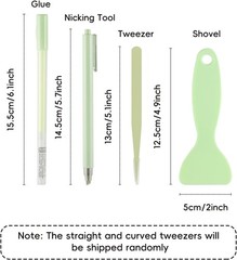 4 PCS Scrapbooking Tools Set with Sticker Tweezers Glue Pen, Shovel, and Ceramic