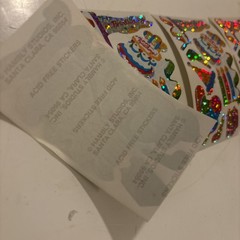 Vtg 1980s stickers Hambly Studios Mylar Foil Shiny Birthday Stickers Set 4(a21