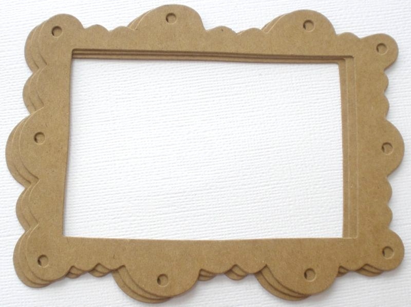 {3} SCALLOP EYELET FRAME – Picture Frames Chipboard Die Cuts – 4″ x 5 1/4″