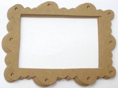{3} SCALLOP EYELET FRAME – Picture Frames Chipboard Die Cuts – 4″ x 5 1/4″