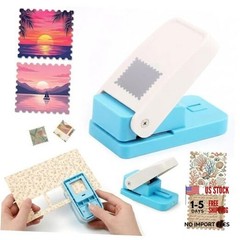 Postage Stamp Puncher -1X1inch Square Scalloped Edge Paper Puncher, 1×1 inch