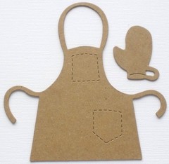 {3 set} *APRON & MITT* Raw Bare Chipboard Die Cuts