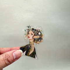 Holographic Fancy Dress Elf Nymph Stickers Scrapbook Collage Journals