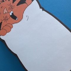 Vintage 80s Note Stationery Paper Sheets Orange Cat Out Of The Bag