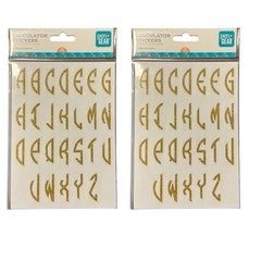 Lot Of 2 Packs Alphabet Sticker Calculator Gold Glitter Crafts Repositionable