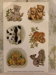 Vintage Ruth Morehead Current Cute Animal Sticker Sheets-lot of 2
