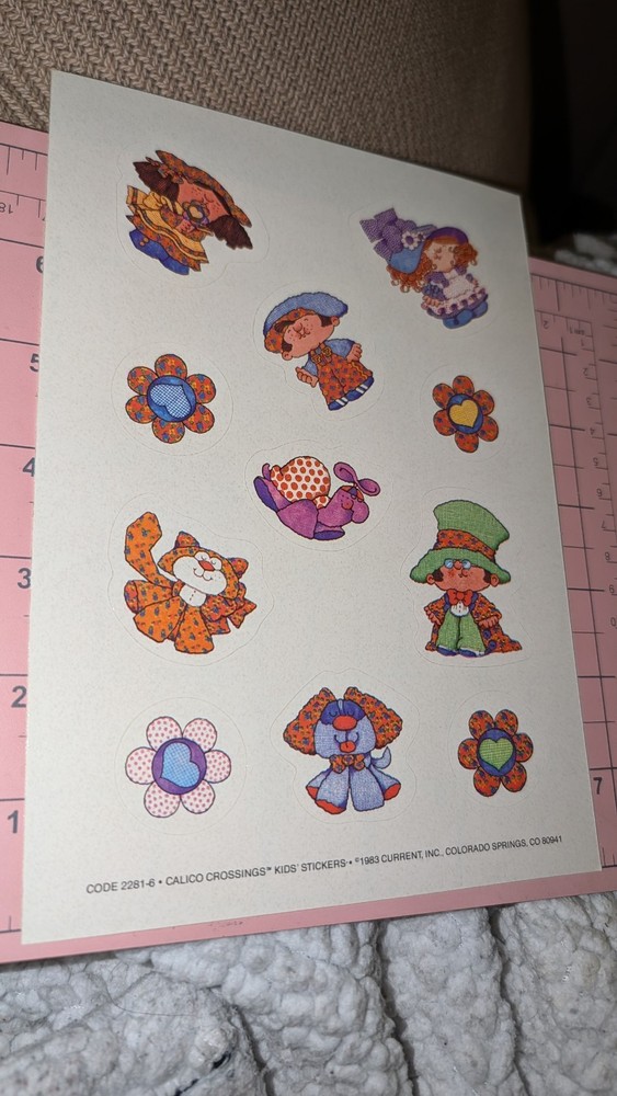 Vintage Current Inc Stickers Calico Crossing 1 Sheet 1983(Age Discoloration)