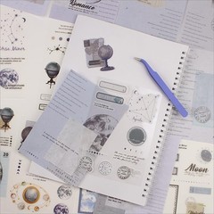 40 Sheets Vintage Washi Stickers Book for Adults, Scrapbook Ephemera with 180pcs