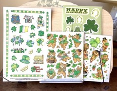 Lot of 4 Vintage St. Patrick’s Day Sticker Sheets Current AGC 1995 Hallmark