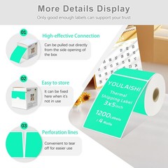 YOULAISHI 3 x 5 Inch Rectangle Color Coding Label Stickers, 1200pcs Assorted …