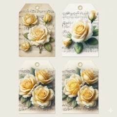 Floral Music Tags Junk Journal Scrapbook Choose A Set