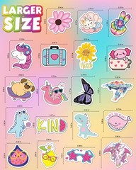 Water Bottle Stickers for Kids, 100 PCS Waterproof Cute Fun Vinyl Stickers Pack