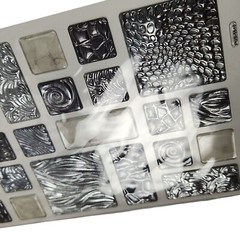 Crafters Square Tile Border Stickers Silver & Black Textured Geometric Design