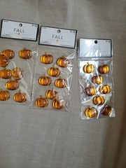 Pumpkin Gemstone Stickers 8pc 4X Bling Embellishments Fall Paper Crafts