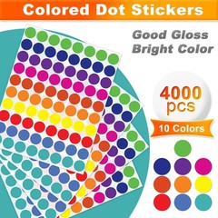 Vibrant 4000 Pcs Polka Dot Stickers – 3/4″ Round Labels for Creative Projects