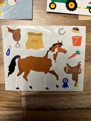 vintage sandylion and mrs grossman sticker lot Mini Farm Animals, Barn Tractor.