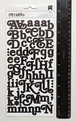 Black Boho Alphabet Letters & Numbers Flat Scrapbooking Stickers by Remarks