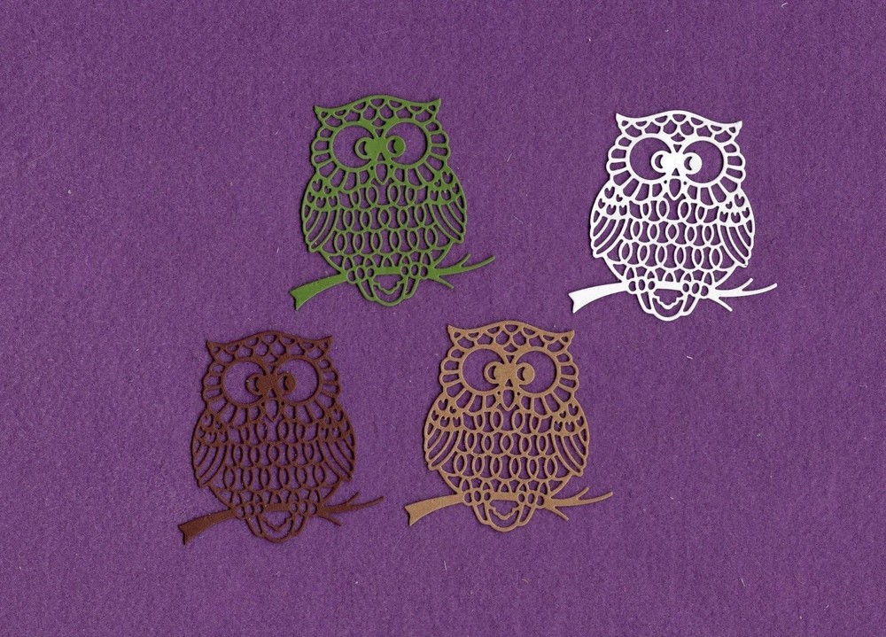 OWL die cuts scrapbook cards