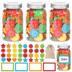 249 PCS Reward Jar Kids Classroom Coin Behavioral Tool Wood Slice Tag