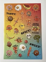 Cute Foods Bacon Eggs Cheeseburger Pizza Stickers Single Sheet Donuts Banana New