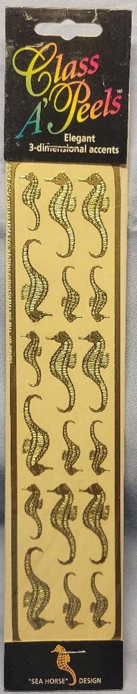 Sea Horses Gold Foil Stickers – Metallic – NEW Class A Peels 18 pcs per Sheet