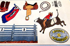 Rodeo Cowboy Bull Riding Clear Sticker Sheet 12″ Western Vintage Scrapbook Mania