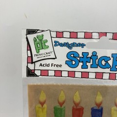 Vtg Provo Craft Stickers Birthday Candles Multicolored Clear Background