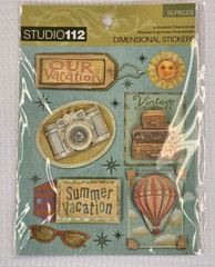 K & Co Studio 112 Vacation Stickers Embossed Scrapbooking Card Making