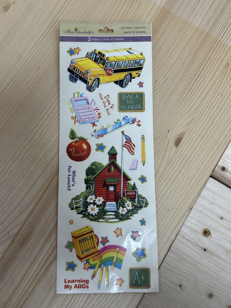 Miss Elizabeth’s Back to School 2-Sided Clear Stickers Scrapbooking
