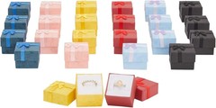 Juvale Ring Boxes Bulk Set – 24-Pack Multi-Color Square Cardboard, 1.6 x 1.2 x 1