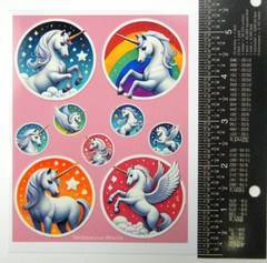 Unicorns Round Stickers Sheet
