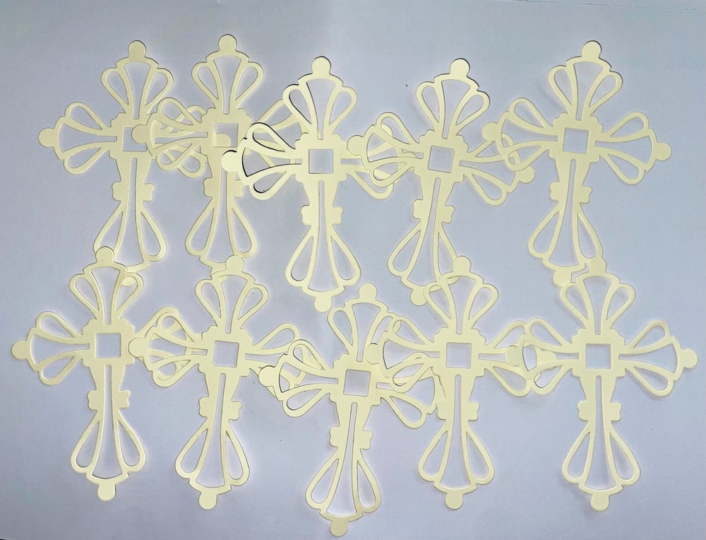 ✝️ 10 CROSS ✝️cardstock paper die cut embellishments