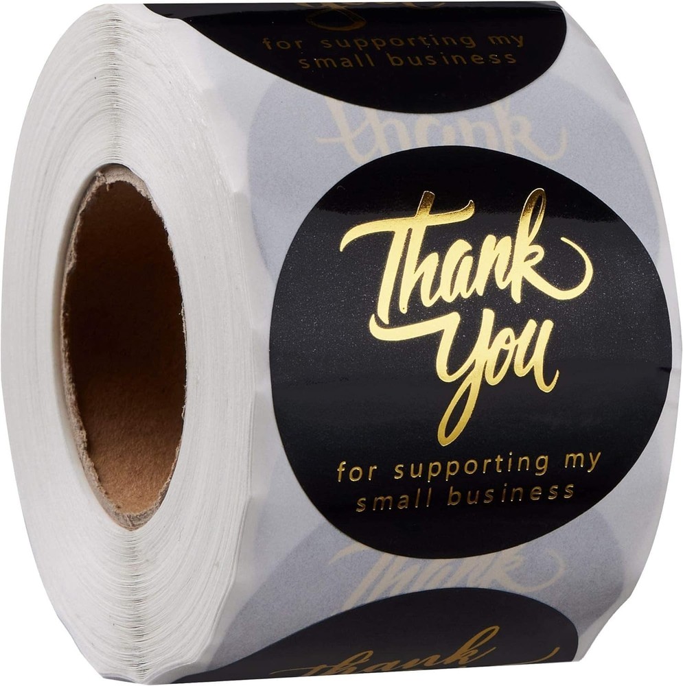 500 Thank You for Supporting My Small Business Stickers – 1.5 Inch Black and …