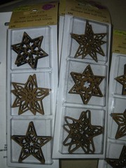 HUGE LOT Crafters Square 90 Wood STARS Laser Cut Kraft Icons 15 packs of 6 stars