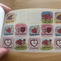 Vtg Color Clings Paper Magic Valentines Stickers Book Love Hearts Animals