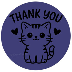 Thank You Stickers Cute Cat Labels Small Business Packaging Seals