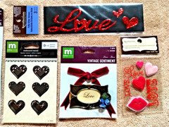5 packs Valentine Dimensional Stickers & Metal Embellishments NOS